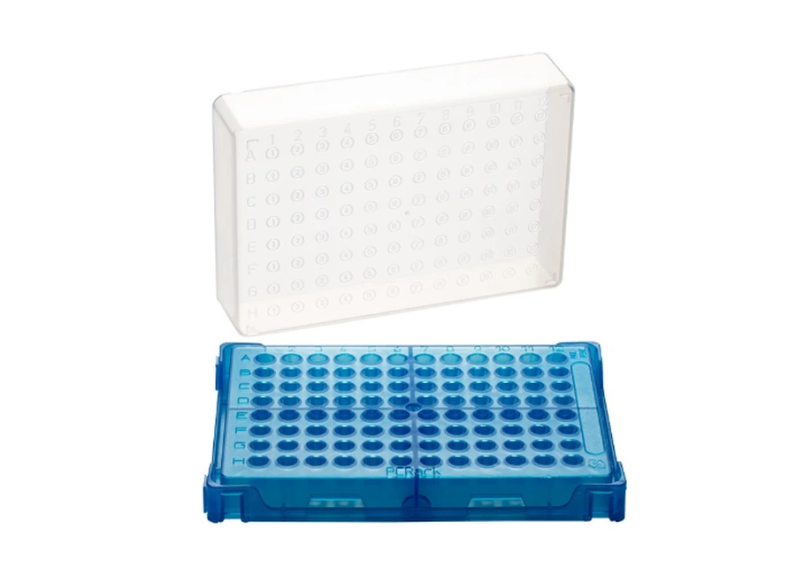 Gradilla PCRack™ de 96 posiciones con tapa transparente